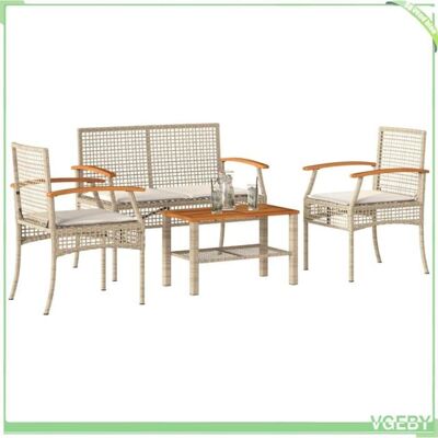 OEM Ensemble Salon De Jardin 4 Pièces - Fafeicy - 366268 - Résine Tressée Résistante - Coussins Déhoussables - Table Acacia - Publicité OEM Ensemble Salon De Jardin 4 Pièces - Fafeicy - 366268 - Résine Tressée Résistante - Coussins Déhoussables - Table Acacia - Publicité
