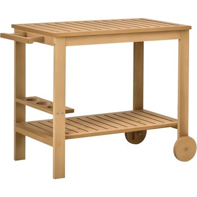 ARRIGONI Desserte De Jardin Chariot Pour Plancha Barbecue En Bois Avec Poignée 2 Plateaux Et Porte-bouteilles 95 X 47 X 74 Cm - Publicité ARRIGONI Desserte De Jardin Chariot Pour Plancha Barbecue En Bois Avec Poignée 2 Plateaux Et Porte-bouteilles 95 X 47 X 74 Cm - Publicité