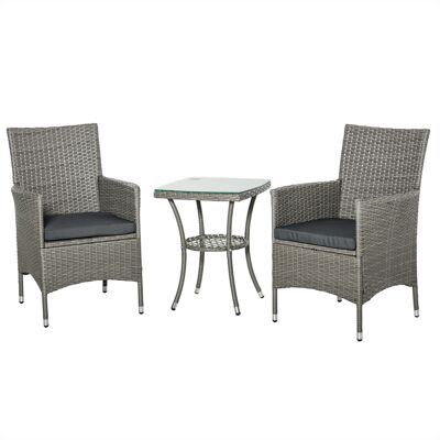 ACKERMAN Ensemble De Mobilier De Jardin En Rotin, Avec Table D'Appoint, Ensemble Bistro, Lot De 3 Pièces De Mobilier De Balcon, Ensemble De Jardin En Rotin, Ensemble De Sièges, 60x58,5x89,5 Cm - Publicité ACKERMAN Ensemble De Mobilier De Jardin En Rotin, Avec Table D'Appoint, Ensemble Bistro, Lot De 3 Pièces De Mobilier De Balcon, Ensemble De Jardin En Rotin, Ensemble De Sièges, 60x58,5x89,5 Cm - Publicité