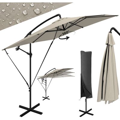 ARRIGONI Parasol Déporté, Parasol De Jardin Extérieur, Toile Ajustable, 8 Baleines, Base En Croix Et Manivelle, 2,5 X 2,5 M, Kaki - Publicité ARRIGONI Parasol Déporté, Parasol De Jardin Extérieur, Toile Ajustable, 8 Baleines, Base En Croix Et Manivelle, 2,5 X 2,5 M, Kaki - Publicité