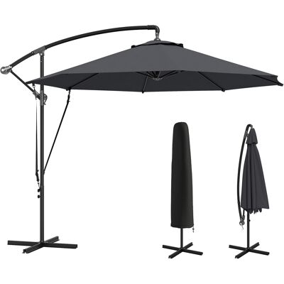 ARRIGONI Parasol De Jardin Rond Inclinable Et Pivotant Avec Manivelle Protection Upf 50+ Ø3 M Gris Fonce - Publicité ARRIGONI Parasol De Jardin Rond Inclinable Et Pivotant Avec Manivelle Protection Upf 50+ Ø3 M Gris Fonce - Publicité
