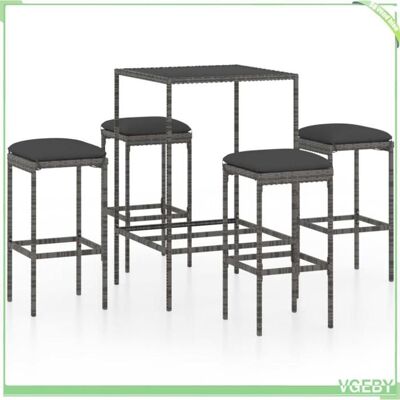 OEM Ensemble De Bar De Jardin 5 Pcs - Fafeicy - 3064821 - Résine Tressée Résistante À L’eau - Dessus Verre Trempé - Coussins Anthracite - Publicité OEM Ensemble De Bar De Jardin 5 Pcs - Fafeicy - 3064821 - Résine Tressée Résistante À L’eau - Dessus Verre Trempé - Coussins Anthracite - Publicité