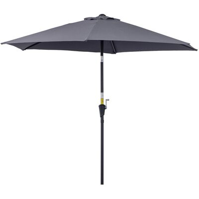 HEAT Parasol Droit Inclinable Pour Balcon Ou Terrasse, Manivelle, Toile Polyester Haute Densité Imperméable (180 G/m²), Ø 2,6 M X 2,35 M (hauteur), Structure En Aluminium Gris - Publicité HEAT Parasol Droit Inclinable Pour Balcon Ou Terrasse, Manivelle, Toile Polyester Haute Densité Imperméable (180 G/m²), Ø 2,6 M X 2,35 M (hauteur), Structure En Aluminium Gris - Publicité