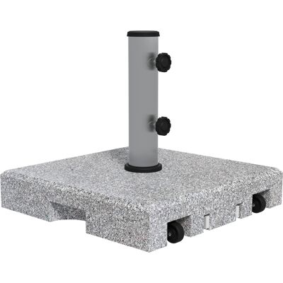 ACKERMAN Pied De Parasol En Granit, 28 Kg, Avec Deux Ergots Pour Mâts De Diamètre 32/38/48 Mm, Support De Parasol À Roulettes Pour Jardin, Balcon, Granit, Gris - Publicité ACKERMAN Pied De Parasol En Granit, 28 Kg, Avec Deux Ergots Pour Mâts De Diamètre 32/38/48 Mm, Support De Parasol À Roulettes Pour Jardin, Balcon, Granit, Gris - Publicité