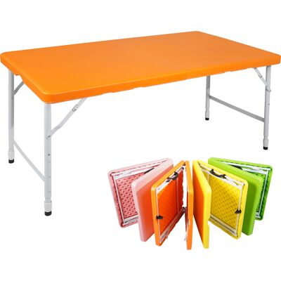 ARRIGONI Table Pliante Portable Robuste 125 Cm Avec Poignée, Table Pliable À Hauteur Réglable, Table Multifonction Pour Camping, Pique-nique, Fêtes, Intérieur/extérieur, Capacité 135kg (orange) - Publicité ARRIGONI Table Pliante Portable Robuste 125 Cm Avec Poignée, Table Pliable À Hauteur Réglable, Table Multifonction Pour Camping, Pique-nique, Fêtes, Intérieur/extérieur, Capacité 135kg (orange) - Publicité