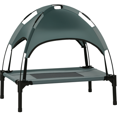 ARRIGONI Lit Chien Sureleve Avec Parasol, Lit De Camp Chien Chat Sur Pieds Tissu Oxford Respirant, Anti-uv Cadre En Métal Sac De Transport Inclus Couchage Extérieur Pour Chat 161 X 46 X 61 Cm Gris Noir - Publicité ARRIGONI Lit Chien Sureleve Avec Parasol, Lit De Camp Chien Chat Sur Pieds Tissu Oxford Respirant, Anti-uv Cadre En Métal Sac De Transport Inclus Couchage Extérieur Pour Chat 161 X 46 X 61 Cm Gris Noir - Publicité