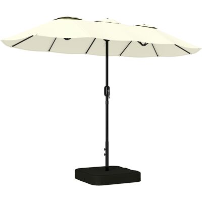 ARRIGONI Parasol De Jardin Extérieur Parasol Double Face Rectangulaire Base Et Sacs De Sable Protection Uv 50+ 295x148cm Beige - Publicité ARRIGONI Parasol De Jardin Extérieur Parasol Double Face Rectangulaire Base Et Sacs De Sable Protection Uv 50+ 295x148cm Beige - Publicité