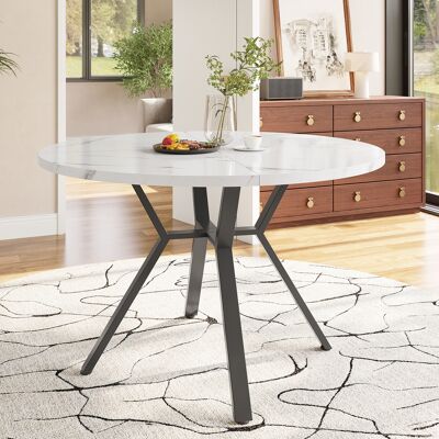 ACKERMAN Table De Salle À Manger Ronde En Marbre, Moderne Et Simple (1 M De Diamètre), Table Basse Noire En Forme De X Avec Support En Métal, Stable Et Durable, Un Incontournable Pour Les Intérieurs À La Mode. Publicité ACKERMAN Table De Salle À Manger Ronde En Marbre, Moderne Et Simple (1 M De Diamètre), Table Basse Noire En Forme De X Avec Support En Métal, Stable Et Durable, Un Incontournable Pour Les Intérieurs À La Mode. Publicité