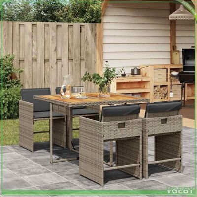 OEM Ensemble À Manger De Jardin - Fafeicy - 3211082 - Coussins Gris - Résine Tressée - Table Acacia 4 Places - Publicité OEM Ensemble À Manger De Jardin - Fafeicy - 3211082 - Coussins Gris - Résine Tressée - Table Acacia 4 Places - Publicité