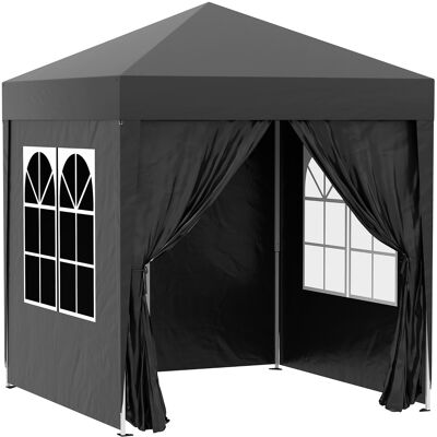 ACKERMAN Pavillon Pliant 2x2m Avec 4 Parois Latérales Et Fenêtres, Protection Uv, Tente De Jardin Incluant Sac De Transport, Acier, Oxford, Noir - Publicité ACKERMAN Pavillon Pliant 2x2m Avec 4 Parois Latérales Et Fenêtres, Protection Uv, Tente De Jardin Incluant Sac De Transport, Acier, Oxford, Noir - Publicité