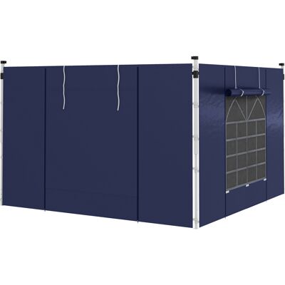 ACKERMAN Deux Panneaux Latéraux Pour Tonnelles De 3x3m Et 3x6m, Parois De Remplacement Avec Fenêtre Et Porte, Tissu Oxford Bleu, Pour Garden-parties - Publicité ACKERMAN Deux Panneaux Latéraux Pour Tonnelles De 3x3m Et 3x6m, Parois De Remplacement Avec Fenêtre Et Porte, Tissu Oxford Bleu, Pour Garden-parties - Publicité