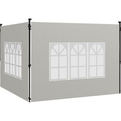 ACKERMAN Ensemble De 2 Panneaux Latéraux Pour Tonnelles 3x3 Et 3x6, Étanches, Avec Fenêtres, Blancs - Publicité ACKERMAN Ensemble De 2 Panneaux Latéraux Pour Tonnelles 3x3 Et 3x6, Étanches, Avec Fenêtres, Blancs - Publicité