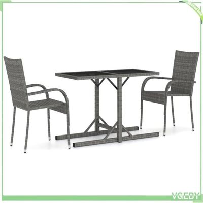 OEM Ensemble À Manger De Jardin - Fafeicy - 3072477 - Gris - 2 Places - Dessus Verre, Rotin Pe Résistant - Publicité OEM Ensemble À Manger De Jardin - Fafeicy - 3072477 - Gris - 2 Places - Dessus Verre, Rotin Pe Résistant - Publicité