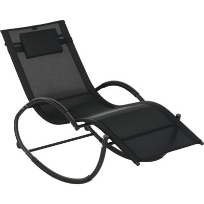 ARRIGONI Chaise Longue À Bascule Avec Tétière Utilisation Extérieure Intérieure Noir - Publicité ARRIGONI Chaise Longue À Bascule Avec Tétière Utilisation Extérieure Intérieure Noir - Publicité