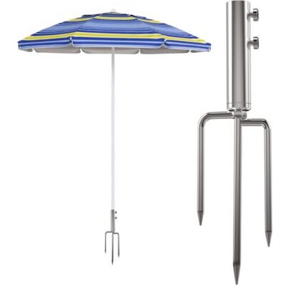 SCORPIO Support De Parasol Avec Ancrage Au Sol, Support De Parasol Amovible Pour Pêche, Jardin, Plage (argenté) - Publicité SCORPIO Support De Parasol Avec Ancrage Au Sol, Support De Parasol Amovible Pour Pêche, Jardin, Plage (argenté) - Publicité