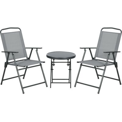 ACKERMAN Ensemble De Jardin Bistro Pliable Avec 1 Table Et 2 Chaises, Durable En Acier Et Tissu Mesh, 53,5 X 64 X 93 Cm, Gris Clair Pour Balcon Et Terrasse - Publicité ACKERMAN Ensemble De Jardin Bistro Pliable Avec 1 Table Et 2 Chaises, Durable En Acier Et Tissu Mesh, 53,5 X 64 X 93 Cm, Gris Clair Pour Balcon Et Terrasse - Publicité