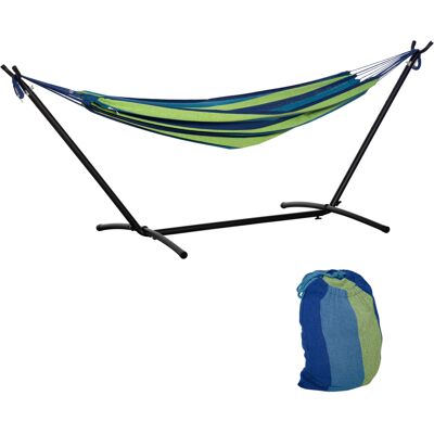 ARRIGONI Amaca Autoportante Avec Support Reglable Et Sac De Transport 298x117x105 Cm Vert - Publicité ARRIGONI Amaca Autoportante Avec Support Reglable Et Sac De Transport 298x117x105 Cm Vert - Publicité