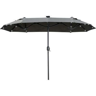 ACKERMAN Double Parasol, 295 X 219cm, Parasol Avec Led, Ovale, Parasol De Jardin Résistant Au Vent, Stable, Parasol De Marché Avec Angle D'Inclinaison Réglable Pour Terrasse, Piscine, Polyester, Acier, Gris Fo - Publicité ACKERMAN Double Parasol, 295 X 219cm, Parasol Avec Led, Ovale, Parasol De Jardin Résistant Au Vent, Stable, Parasol De Marché Avec Angle D'Inclinaison Réglable Pour Terrasse, Piscine, Polyester, Acier, Gris Fo - Publicité