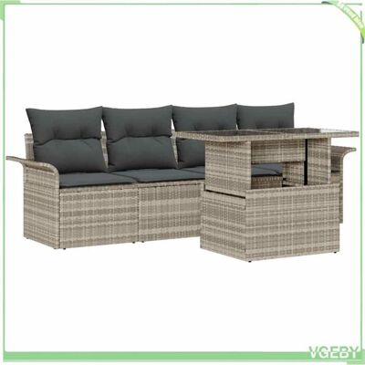 OEM Set De Canapé De Jardin - Fafeicy - Modulaire - Gris Clair - Poly Rattan - 4 Places - Publicité OEM Set De Canapé De Jardin - Fafeicy - Modulaire - Gris Clair - Poly Rattan - 4 Places - Publicité