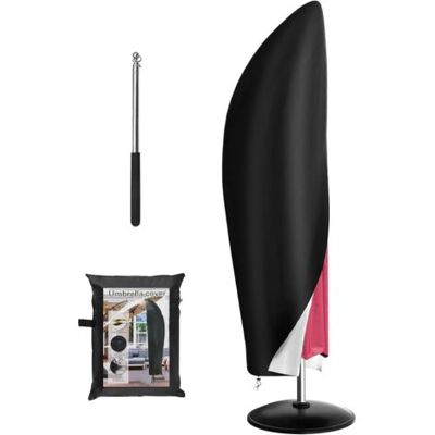 ABYSSE Housse De Protection Pour Parasols À Fixation Latérale Et Mât Télescopique, En Tissu Oxford 210d, Imperméable, Coupe-vent Et Résistante Aux Uv, Pour Parasols De Jardin, 265 X 40/70/50 Cm - Publicité ABYSSE Housse De Protection Pour Parasols À Fixation Latérale Et Mât Télescopique, En Tissu Oxford 210d, Imperméable, Coupe-vent Et Résistante Aux Uv, Pour Parasols De Jardin, 265 X 40/70/50 Cm - Publicité