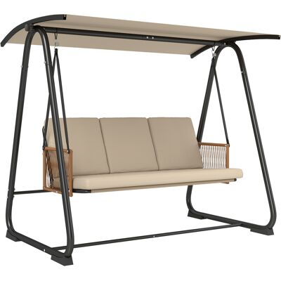 ARRIGONI Balancelle De Jardin Banc Suspendu Extérieur 3 Places Structure Acier Robuste 360kg Coussin Grand Confort 7cm Sable - Publicité ARRIGONI Balancelle De Jardin Banc Suspendu Extérieur 3 Places Structure Acier Robuste 360kg Coussin Grand Confort 7cm Sable - Publicité