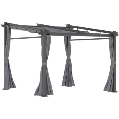 ACKERMAN Pergola 2,97 X 2,95 M, Pavillon Hydrofuge Avec Pare-soleil, Panneaux Latéraux, Couverture De Terrasse, Polyester, Gris Foncé - Publicité ACKERMAN Pergola 2,97 X 2,95 M, Pavillon Hydrofuge Avec Pare-soleil, Panneaux Latéraux, Couverture De Terrasse, Polyester, Gris Foncé - Publicité