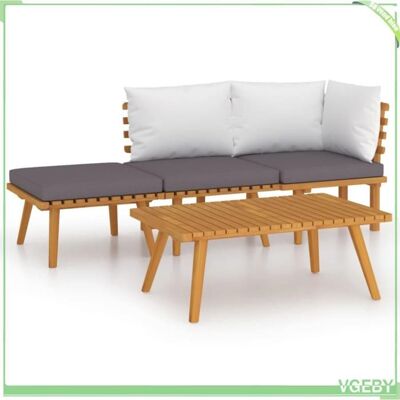 OEM Salon De Jardin 4 Pcs - Fafeicy - 3087001 - Bois D'Acacia Massif - Coussins Gris Foncé/blanc - Extérieur 4 Places - Publicité OEM Salon De Jardin 4 Pcs - Fafeicy - 3087001 - Bois D'Acacia Massif - Coussins Gris Foncé/blanc - Extérieur 4 Places - Publicité
