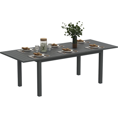 ARRIGONI Table De Jardin Extensible En Aluminium 160/220x90 Cm Resistant Aux Intemperies Gris - Publicité ARRIGONI Table De Jardin Extensible En Aluminium 160/220x90 Cm Resistant Aux Intemperies Gris - Publicité