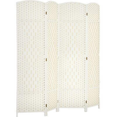 ARRIGONI Paravent Intérieur En Bois 4 Panneaux Séparateur De Pièce Pliable Pour Salon Chambre 180 X 180 Cm Blanc - Publicité ARRIGONI Paravent Intérieur En Bois 4 Panneaux Séparateur De Pièce Pliable Pour Salon Chambre 180 X 180 Cm Blanc - Publicité