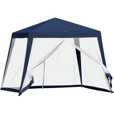 ACKERMAN Pavillon De Jardin 3x3m Résistant Aux Intempéries Avec Moustiquaire, Tente De Fête En Métal Et Polyester En Bleu - Publicité ACKERMAN Pavillon De Jardin 3x3m Résistant Aux Intempéries Avec Moustiquaire, Tente De Fête En Métal Et Polyester En Bleu - Publicité