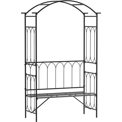 ARRIGONI Arche À Rosiers Avec Banc Pour 2 Personnes Arceau À Rosiers De Jardin Pour Plantes Grimpantes 115 X 50 X 203 Cm Noir - Publicité ARRIGONI Arche À Rosiers Avec Banc Pour 2 Personnes Arceau À Rosiers De Jardin Pour Plantes Grimpantes 115 X 50 X 203 Cm Noir - Publicité