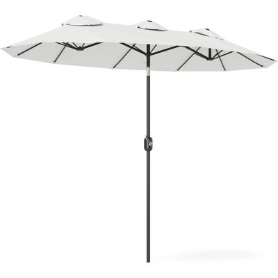 ARRIGONI Parasol De Jardin Double Inclinable Avec Manivelle 295x152x222cm Blanc - Publicité ARRIGONI Parasol De Jardin Double Inclinable Avec Manivelle 295x152x222cm Blanc - Publicité