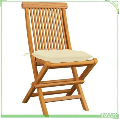 OEM Chaise De Jardin - Fafeicy - 3062585 - Teck Massif - Pliable - Coussins Blanc Cassé - Publicité OEM Chaise De Jardin - Fafeicy - 3062585 - Teck Massif - Pliable - Coussins Blanc Cassé - Publicité