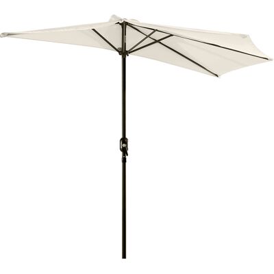 ACKERMAN Parasol Demi-cercle Avec Manivelle, Métal, Blanc Crème Et Noir, Protection Uv Pour Terrasse Et Jardin - Publicité ACKERMAN Parasol Demi-cercle Avec Manivelle, Métal, Blanc Crème Et Noir, Protection Uv Pour Terrasse Et Jardin - Publicité