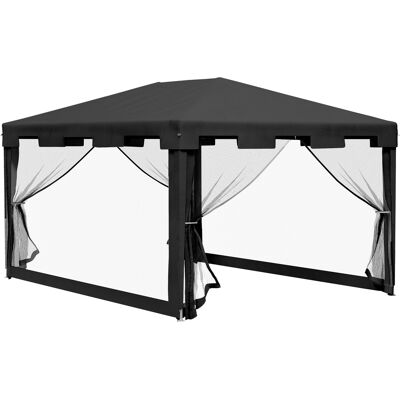 ACKERMAN Pavillon De Réception 4 X 3 M Avec Parois Latérales En Filet Pour Balcon Ou Terrasse, En Métal Pe Gris Foncé, Idéal Pour Les Fêtes Et Événements. Publicité ACKERMAN Pavillon De Réception 4 X 3 M Avec Parois Latérales En Filet Pour Balcon Ou Terrasse, En Métal Pe Gris Foncé, Idéal Pour Les Fêtes Et Événements. Publicité