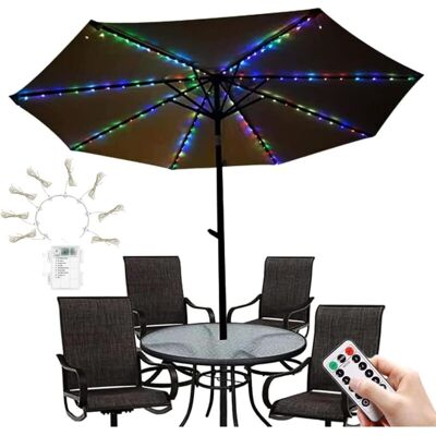 Melissa Etanche 104led Lampes Pour Parasol De Patio À Piles Avec Télécommande 8 Modes Lumières Pour Extérieure Parasol Jardin (multicolore) - Publicité Melissa Etanche 104led Lampes Pour Parasol De Patio À Piles Avec Télécommande 8 Modes Lumières Pour Extérieure Parasol Jardin (multicolore) - Publicité