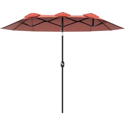 ARRIGONI Parasol De Jardin Double Inclinable Avec Manivelle 295x152x222 Cm Rouge - Publicité ARRIGONI Parasol De Jardin Double Inclinable Avec Manivelle 295x152x222 Cm Rouge - Publicité