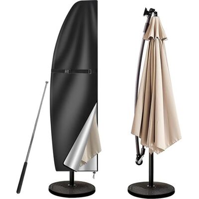 ABYSSE Housse De Parasol Déporté 210d Imperméable Pour Extérieur, Style Banane, Noire, Compatible Avec Les Parasols Déportés De 265 Cm - Publicité ABYSSE Housse De Parasol Déporté 210d Imperméable Pour Extérieur, Style Banane, Noire, Compatible Avec Les Parasols Déportés De 265 Cm - Publicité