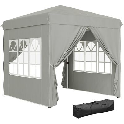 Irovami – Tonnelle De Jardin 2,5 X 2,5 M – Pavillon Pliable Avec Parois Latérales – Protection Ajustable Upf 50+ – Sac De Transport Inclus – Gris Clair - Publicité Irovami – Tonnelle De Jardin 2,5 X 2,5 M – Pavillon Pliable Avec Parois Latérales – Protection Ajustable Upf 50+ – Sac De Transport Inclus – Gris Clair - Publicité