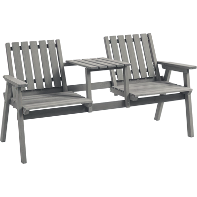 ARRIGONI Banc De Jardin Avec Table Integree Ensemble Mobilier Avec Trou Pour Parasol Bois Massif Gris 152 X 70 X 83 Cm - Publicité ARRIGONI Banc De Jardin Avec Table Integree Ensemble Mobilier Avec Trou Pour Parasol Bois Massif Gris 152 X 70 X 83 Cm - Publicité
