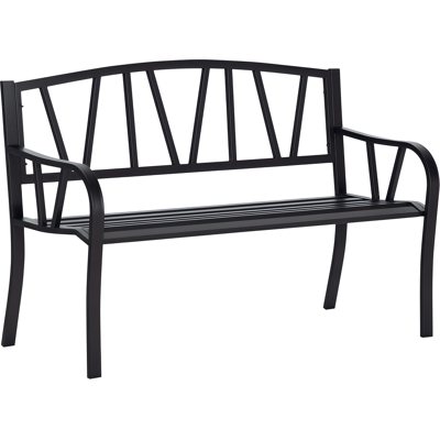 ARRIGONI Banc De Jardin En Metal Noir Impermeable 2 Places 128x56x86 Cm - Publicité ARRIGONI Banc De Jardin En Metal Noir Impermeable 2 Places 128x56x86 Cm - Publicité