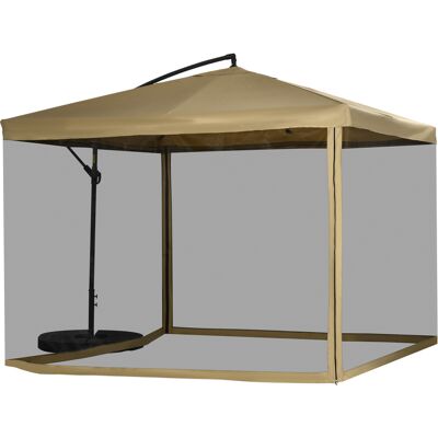 ACKERMAN Outsunny Parasol Déporté, 296 X 296cm, Parasol Avec Parois Latérales En Filet, Parasol De Marché Inclinable, Parasol De Jardin Pour Terrasse Et Balcon - Publicité ACKERMAN Outsunny Parasol Déporté, 296 X 296cm, Parasol Avec Parois Latérales En Filet, Parasol De Marché Inclinable, Parasol De Jardin Pour Terrasse Et Balcon - Publicité
