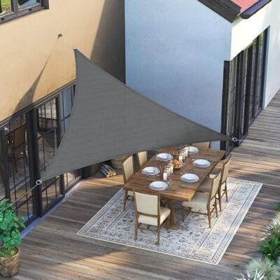 ABYSSE Voile D'Ombrage Triangulaire 3x3x3m Hdpe Respirant Toile Ombrage Une Protection Des Rayons Uv Pour Patio Jardin, Terrasse,extérieur- Gris Anthracite - Publicité ABYSSE Voile D'Ombrage Triangulaire 3x3x3m Hdpe Respirant Toile Ombrage Une Protection Des Rayons Uv Pour Patio Jardin, Terrasse,extérieur- Gris Anthracite - Publicité