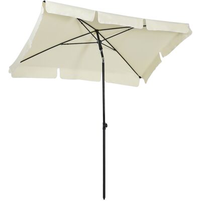 ACKERMAN Parasol Protection Uv Parasol De Jardin Pliable, Parfait Pour Balcon Et Plage, Blanc Crème Et Noir - Publicité ACKERMAN Parasol Protection Uv Parasol De Jardin Pliable, Parfait Pour Balcon Et Plage, Blanc Crème Et Noir - Publicité