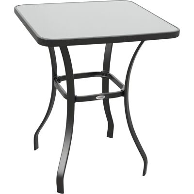 ARRIGONI Table De Jardin Bistrot Verre Trempe Metal Noir 68,5x68,5x84 Cm - Publicité ARRIGONI Table De Jardin Bistrot Verre Trempe Metal Noir 68,5x68,5x84 Cm - Publicité