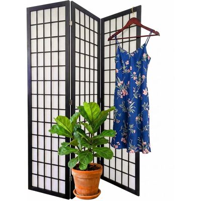 Paravent Relaxdays, 3 Panneaux, Pliable, H X L : 170 X 120 Cm, Bois Et Tissu, Salon, Séparateur D'Intérieur, Noir/blanc - Publicité Paravent Relaxdays, 3 Panneaux, Pliable, H X L : 170 X 120 Cm, Bois Et Tissu, Salon, Séparateur D'Intérieur, Noir/blanc - Publicité
