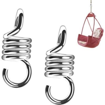 ABYSSE 2 Pièces Crochets De Suspension 317,5 Kilogram Poids Ressort De Hamac Supporté Chaise À Ressort Pour Chaises De Porche Balançoires À Suspendre - Publicité ABYSSE 2 Pièces Crochets De Suspension 317,5 Kilogram Poids Ressort De Hamac Supporté Chaise À Ressort Pour Chaises De Porche Balançoires À Suspendre - Publicité