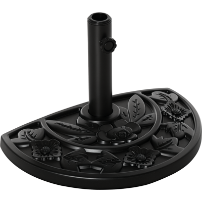 ARRIGONI Pied De Demi-parasol Demi-pied Socle De Parasol Base De Lestage Ciment Hdpe Motif Fleurs Cannulation Pour Parasols Ø 35, 38 Et 48 Mm Noir - Publicité ARRIGONI Pied De Demi-parasol Demi-pied Socle De Parasol Base De Lestage Ciment Hdpe Motif Fleurs Cannulation Pour Parasols Ø 35, 38 Et 48 Mm Noir - Publicité