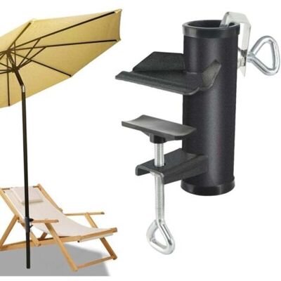 ABYSSE Porte Parasol Balcon, Pied De Parasol Plage, Support Parasol Balcon Pour Balustrade, Support Parasol Metal, Accroche Parasol Attache Pince De Table Pour Parasols De Jardin Terrasse Universel Solide - Publicité ABYSSE Porte Parasol Balcon, Pied De Parasol Plage, Support Parasol Balcon Pour Balustrade, Support Parasol Metal, Accroche Parasol Attache Pince De Table Pour Parasols De Jardin Terrasse Universel Solide - Publicité