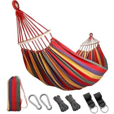 Vision Hamac Extra Large En Toile Double De Camping Brésilien Avec 2 Sangles D'Arbre De Remplacement Pour Jardin, Porche, Extérieur Et Intérieur 260 Cm X 80 Cm Arc-en-ciel - Publicité Vision Hamac Extra Large En Toile Double De Camping Brésilien Avec 2 Sangles D'Arbre De Remplacement Pour Jardin, Porche, Extérieur Et Intérieur 260 Cm X 80 Cm Arc-en-ciel - Publicité